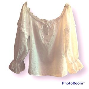 Eyelet Peasant Blouse